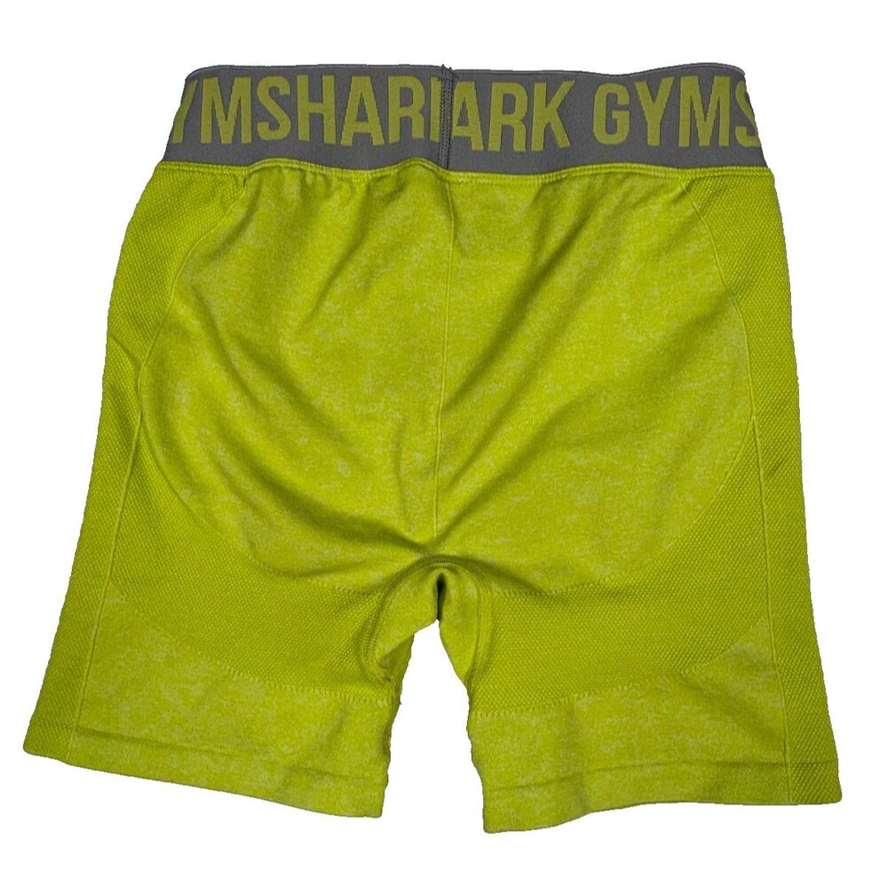 Gymshark Flex Shorts Womens M Lime Green Marl Gray 5" Inseam Workout Gym - Picture 2 of 15